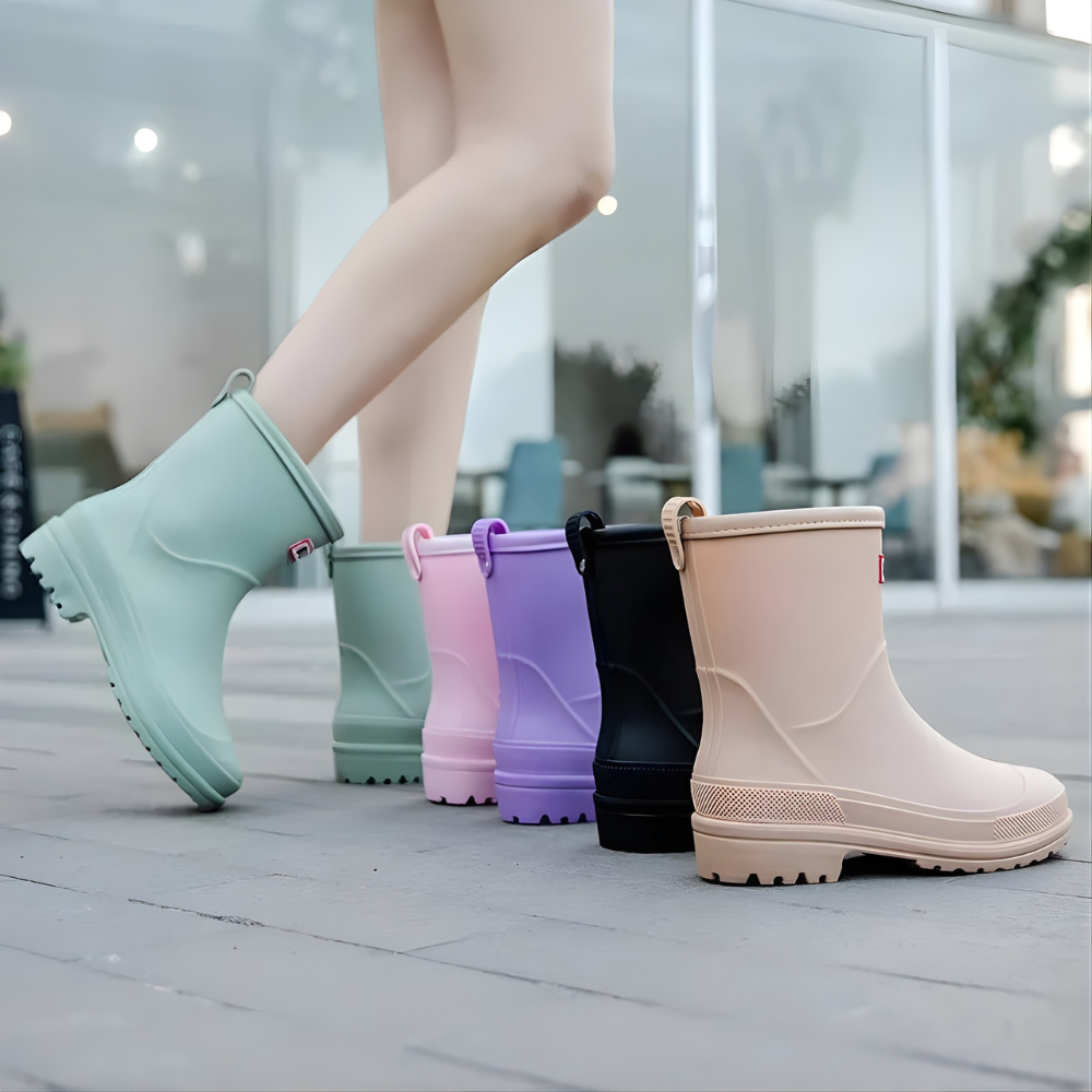 Women's Waterproof Rubber Ankle Boots - Short Rain