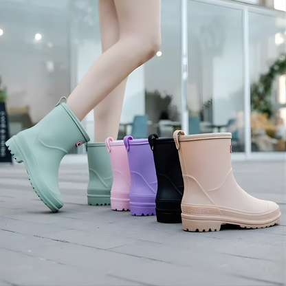 Women's Waterproof Rubber Ankle Boots - Short Rain