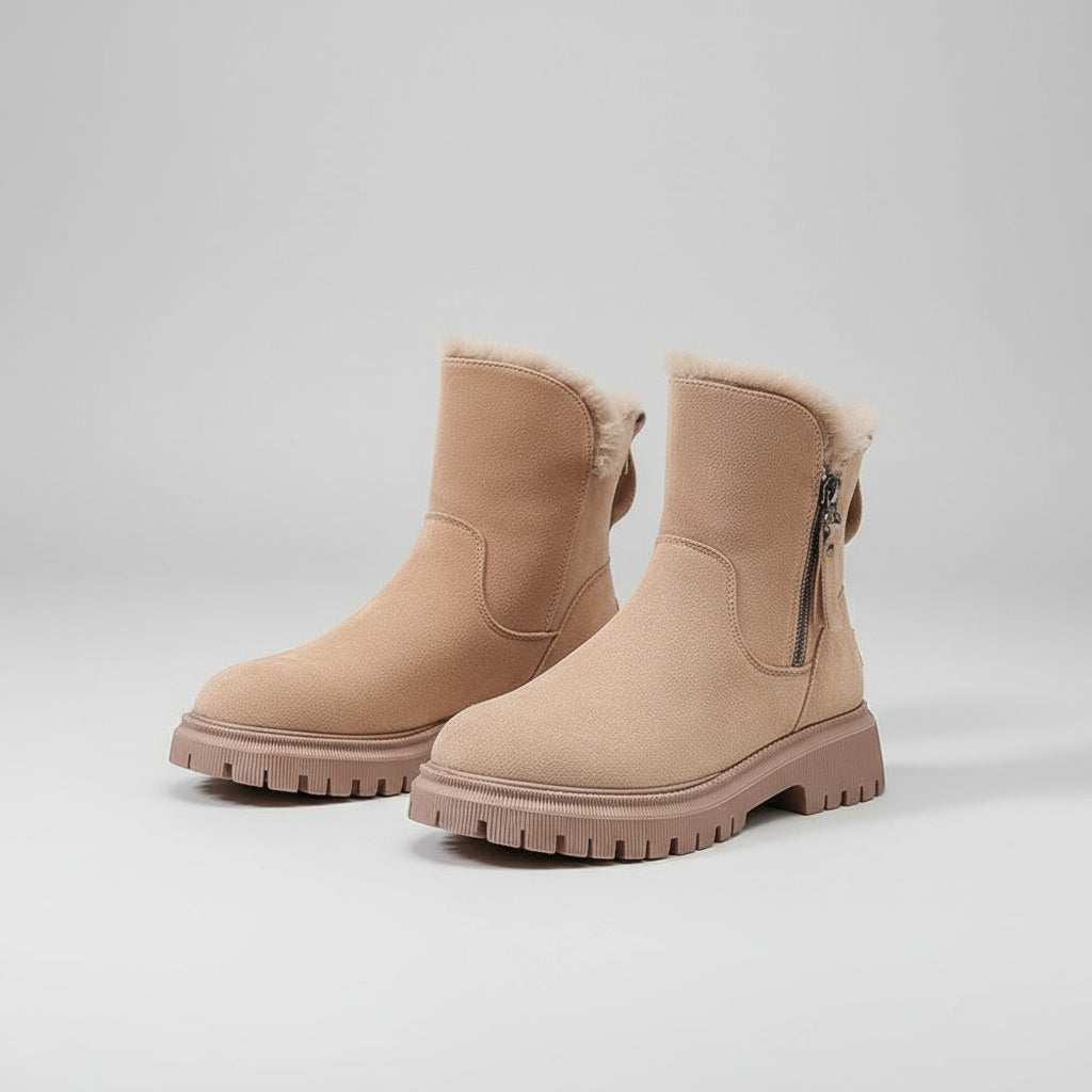 Women Winter Snow Ankle Boots - Platform Fur Lined Shoes