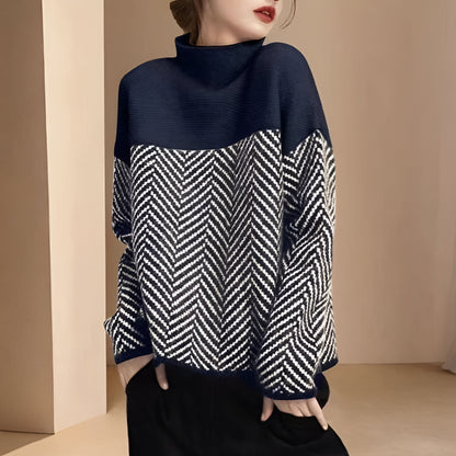 Women Oversized Turtleneck Knit Sweater – Warm Winter Jumper