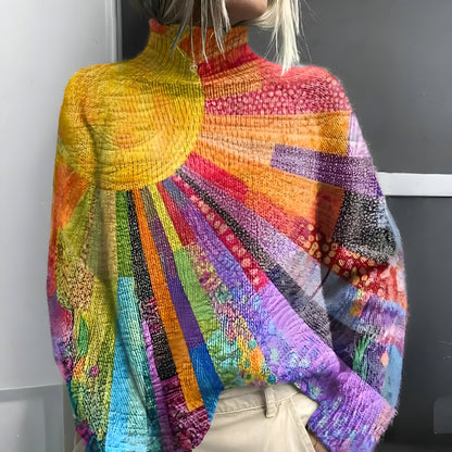 Women Oversized Turtleneck Sweater – Colourful Knitwear