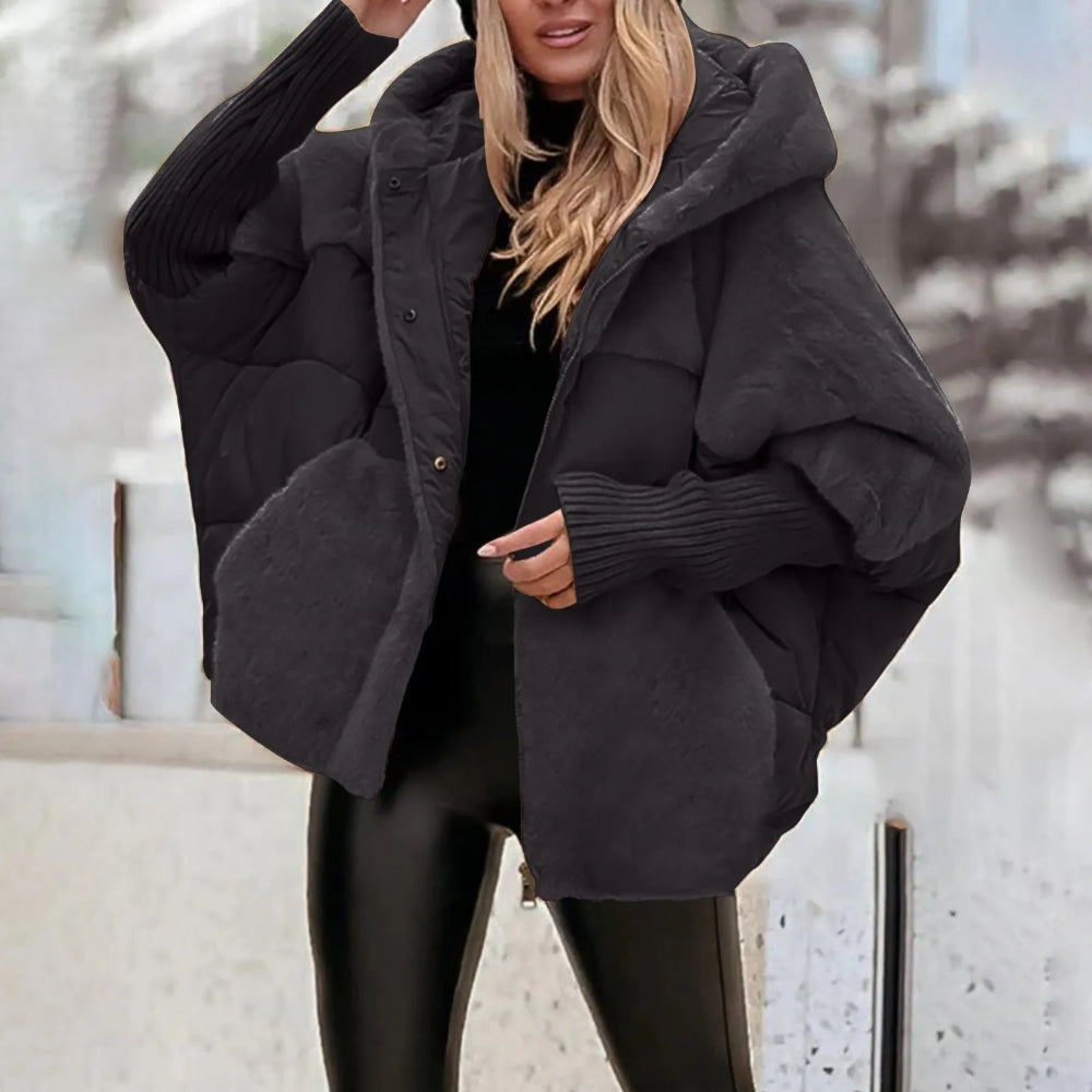 Women's Oversized Faux Fur Winter Coat - Hooded Warm Jacket