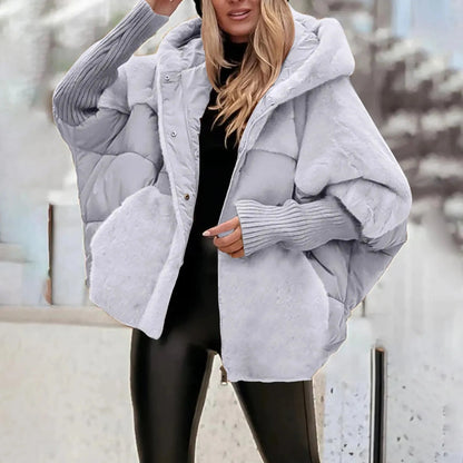 Women's Oversized Faux Fur Winter Coat - Hooded Warm Jacket
