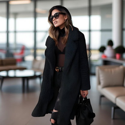 Women Warm Teddy Winter Coat - Long Plush Faux Fur Jacket