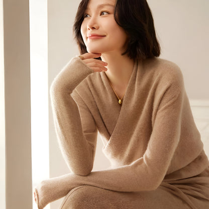 Women's Cashmere Wrap Sweater – Long Sleeve Knitwear