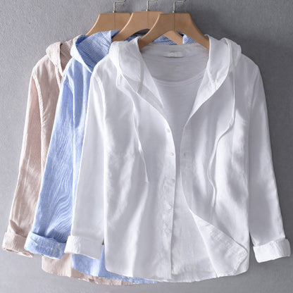 Women's Breathable Cotton Blouse Lightweight Elegant Top 9