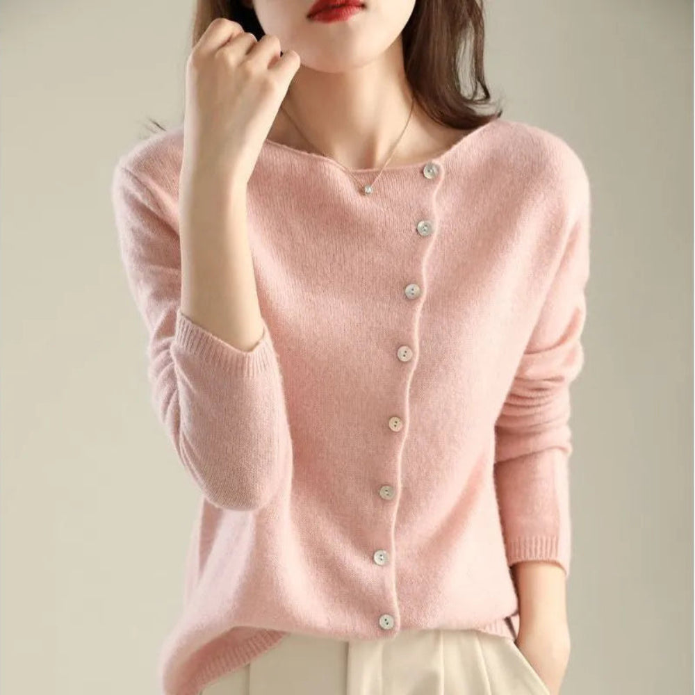 Women's Button Up Cardigan Sweater - Long Sleeve V Neck