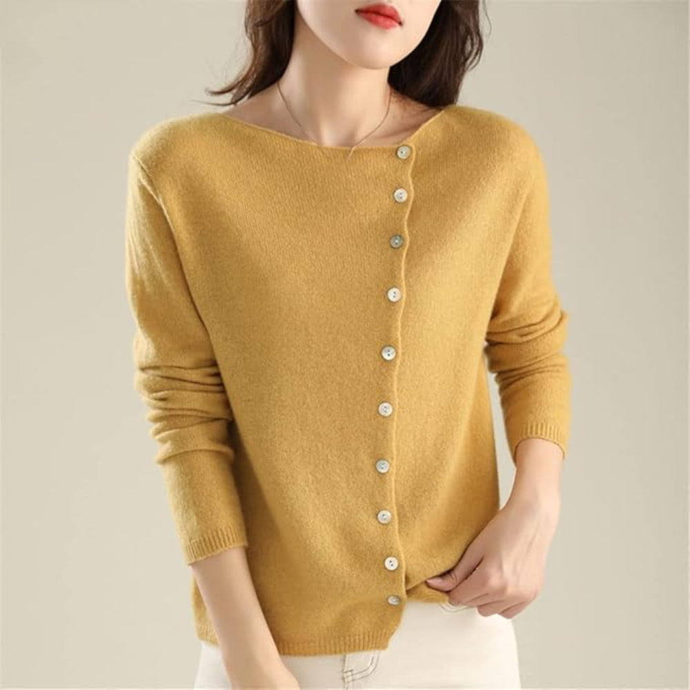 Women's Button Up Cardigan Sweater - Long Sleeve V Neck
