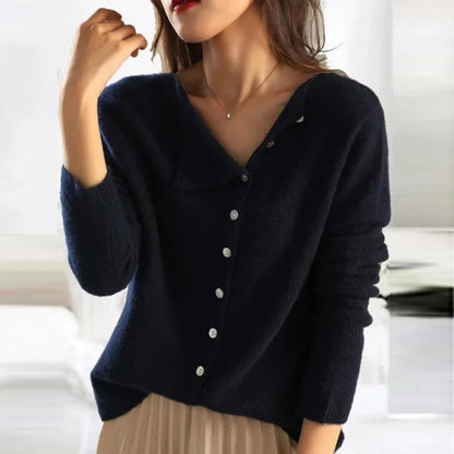 Women's Button Up Cardigan Sweater - Long Sleeve V Neck