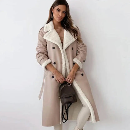 Women's Classic Long Fleece Lined Coat Teddy Collar Warm 5 