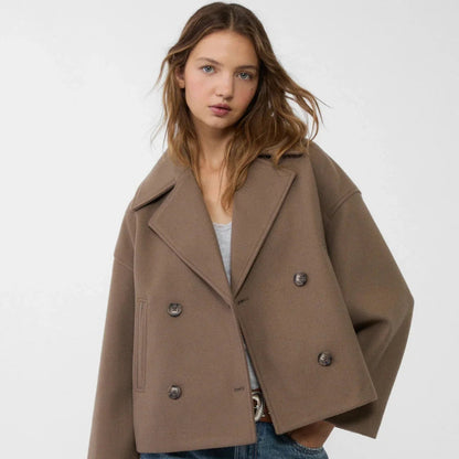 Women's Coats Chic Short Double-Breasted Casual Jacket 8