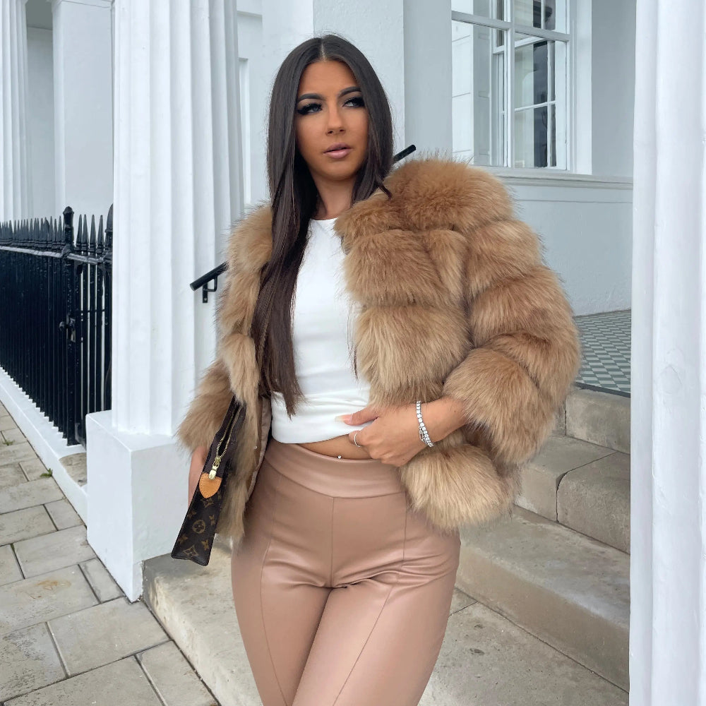 Women's Coats Elegant Faux Fur Jacket Stylish Warm Outerwear 1