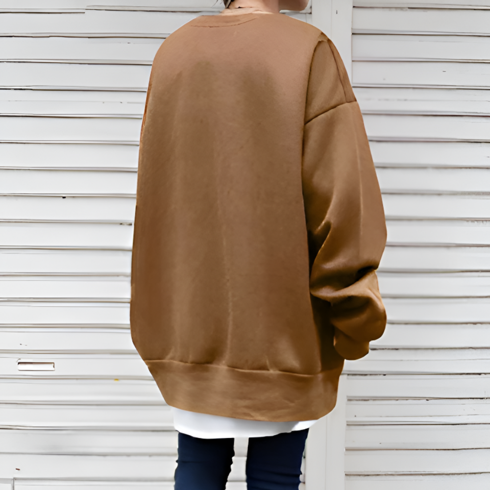 Women's Cozy Oversized Sweater Textured Warmth Style 5