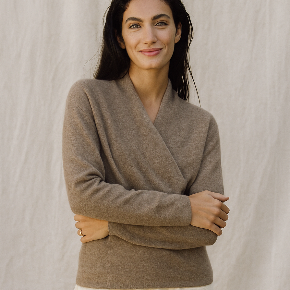 Women_s_Cozy_V-Neck_Knit_Sweater 0