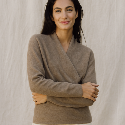 Women_s_Cozy_V-Neck_Knit_Sweater 0