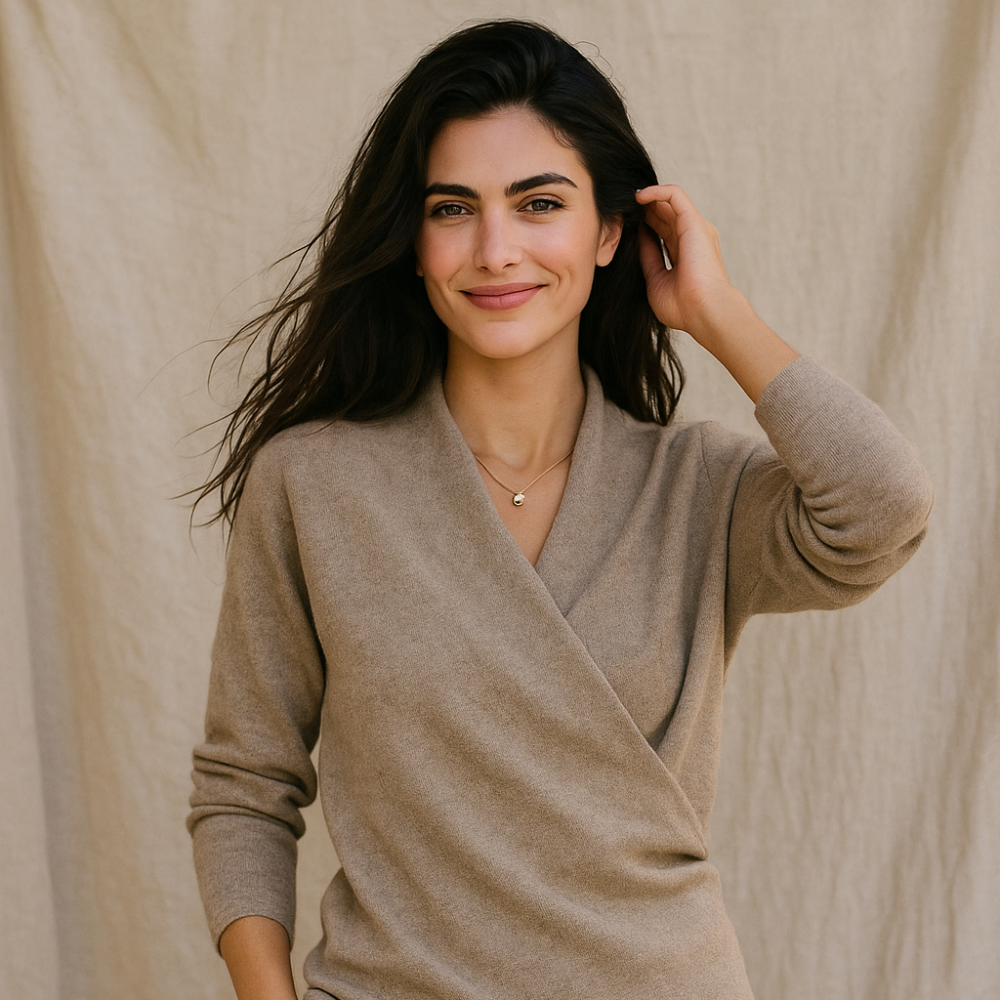 Women_s_Cozy_V-Neck_Knit_Sweater 2