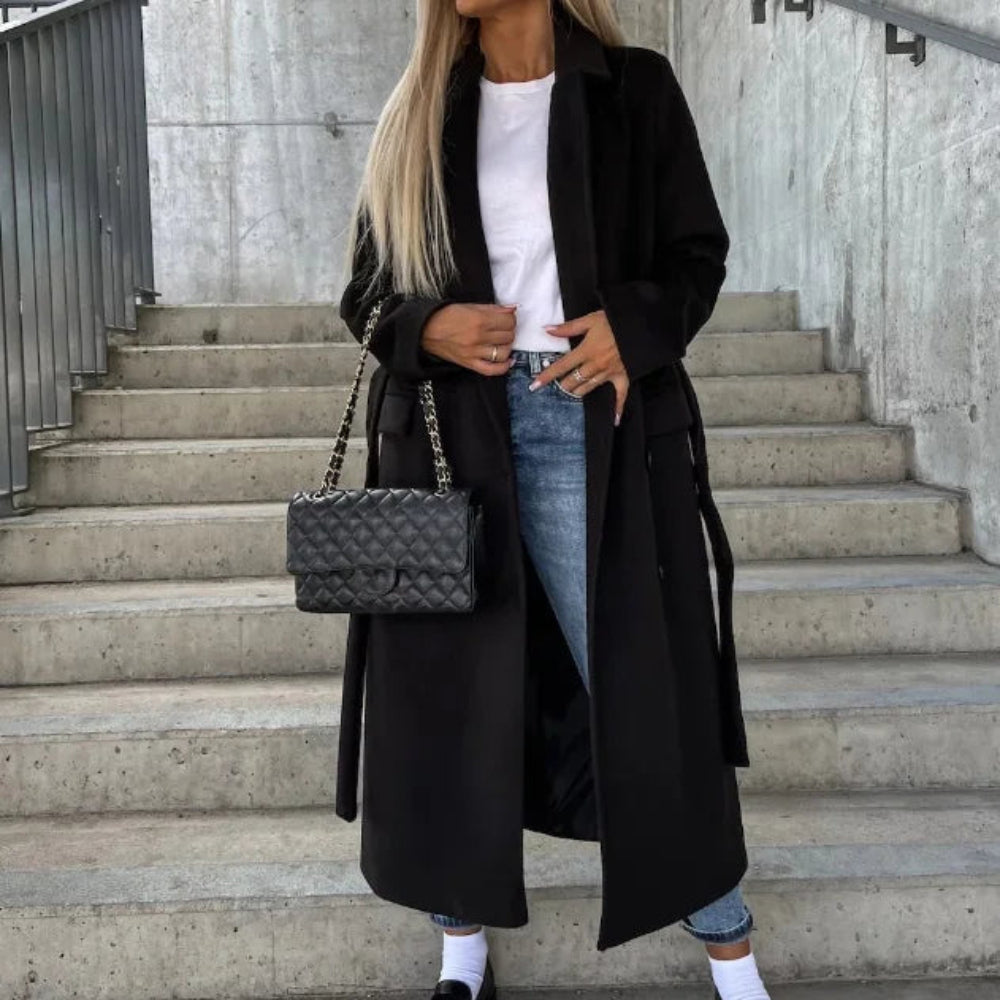 Women's Double-Breasted Trench Coat Elegant Outerwear 6