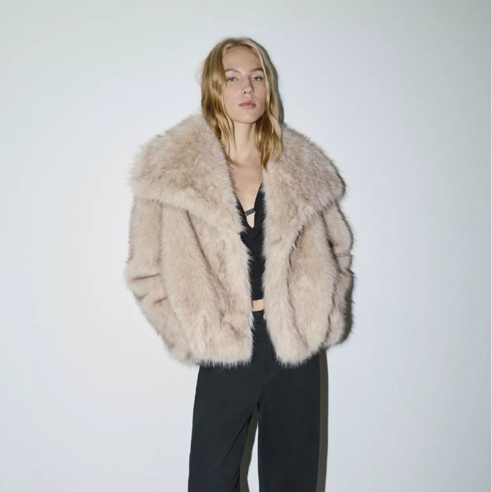 Women's Faux Fur Jacket Elegant Cozy Outerwear Coat