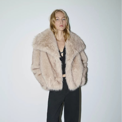 Women's Faux Fur Jacket Elegant Cozy Outerwear Coat