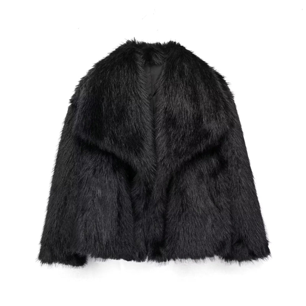Faux Fur Coat Women Elegant Cozy Outerwear for Cold Weather 10