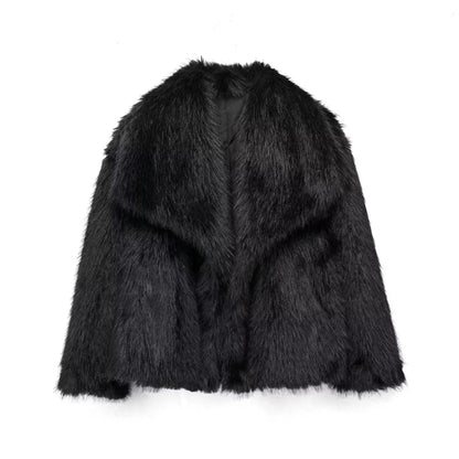 Faux Fur Coat Women Elegant Cozy Outerwear for Cold Weather 10