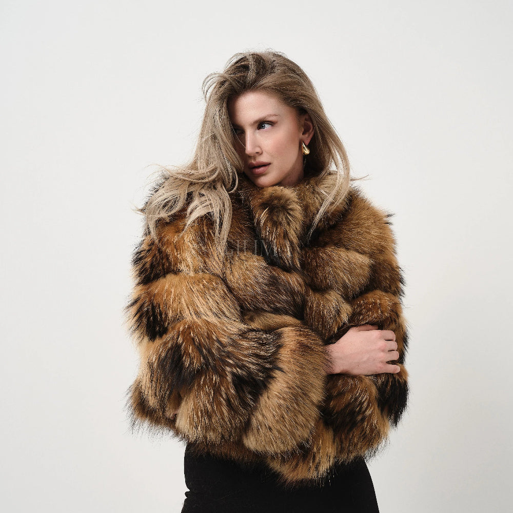 Women's Faux Fur Jacket Elegant Warm Stylish Outerwear 1