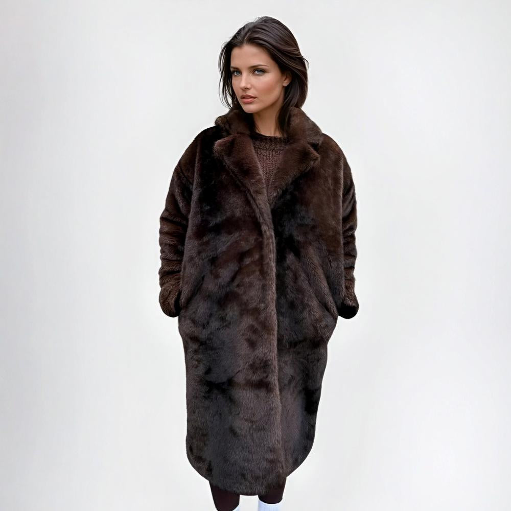 Women's Faux Fur Long Winter Jacket Coat Stylish Warm Outerwear 1