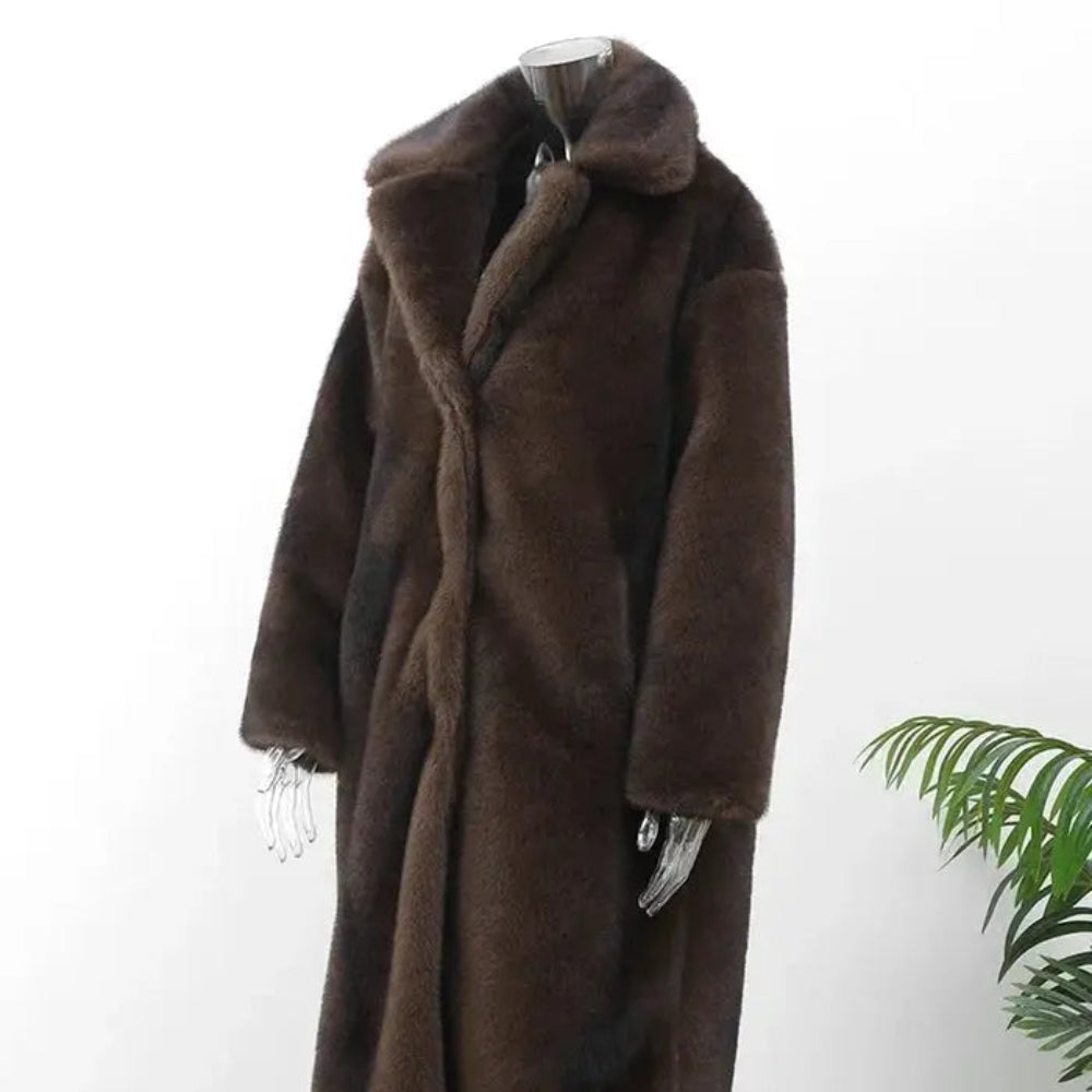 Women's Faux Fur Long Winter Jacket Coat Stylish Warm Outerwear 5