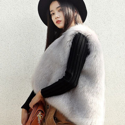 Women's Faux Fur Vest Stylish Winter Outerwear 10