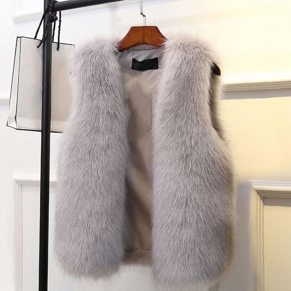 Women's Faux Fur Vest Stylish Winter Outerwear 11