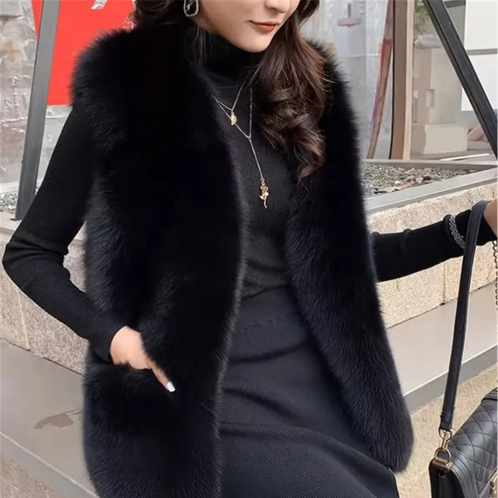Women's Faux Fur Vest Stylish Winter Outerwear 2