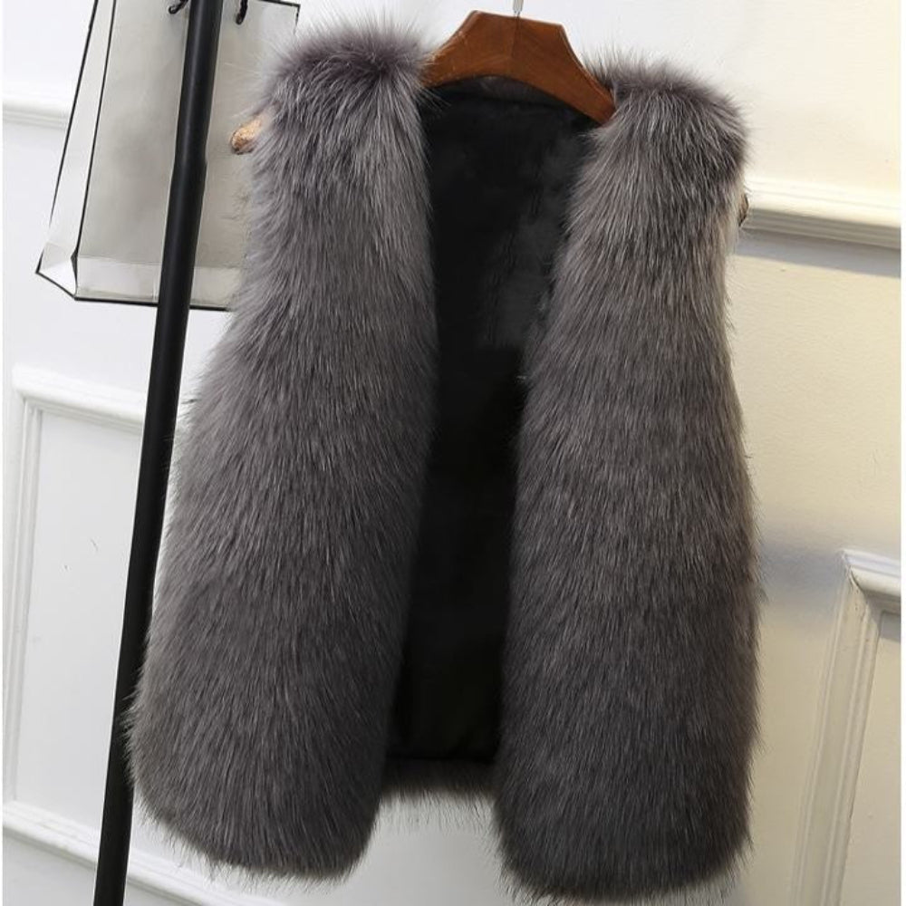 Women's Faux Fur Vest Stylish Winter Outerwear 5