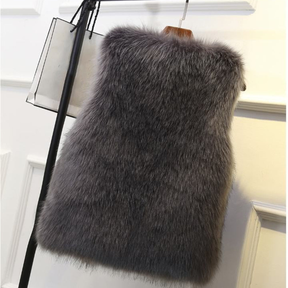 Women's Faux Fur Vest Stylish Winter Outerwear 6