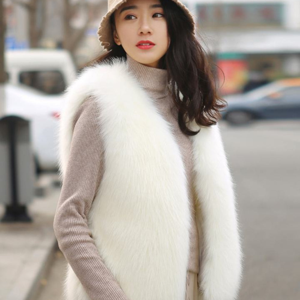 Women's Faux Fur Vest Stylish Winter Outerwear 7