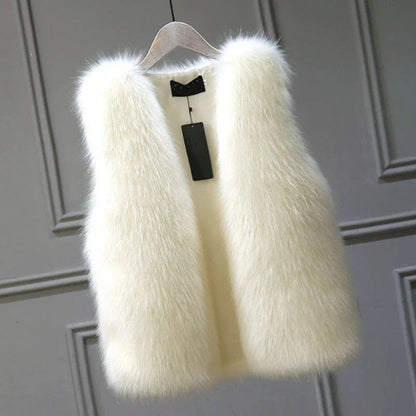 Women's Faux Fur Vest Stylish Winter Outerwear 8