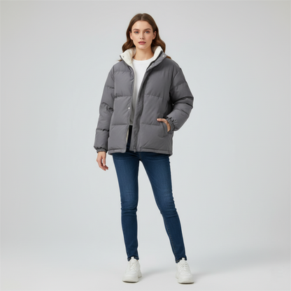 Women’s Fleece Lined Puffer Winter Coat – Warm Windproof Jacket