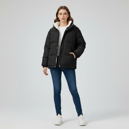 Women’s Fleece Lined Puffer Winter Coat – Warm Windproof Jacket