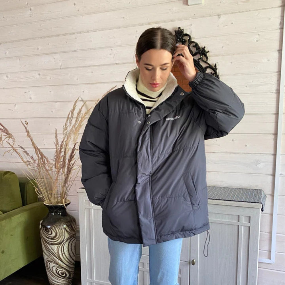 Women’s Fleece Lined Puffer Winter Coat – Warm Windproof Jacket