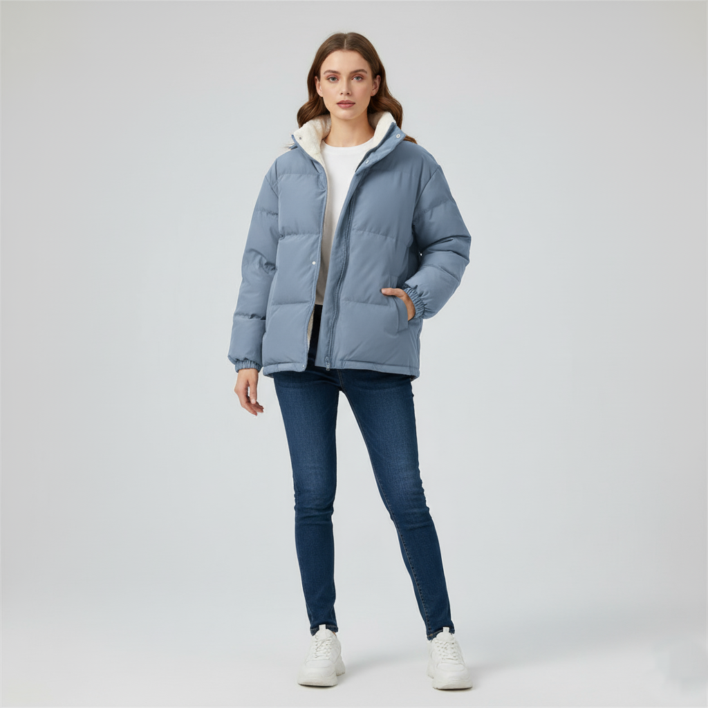 Women’s Fleece Lined Puffer Winter Coat – Warm Windproof Jacket