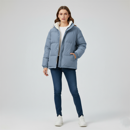 Women’s Fleece Lined Puffer Winter Coat – Warm Windproof Jacket
