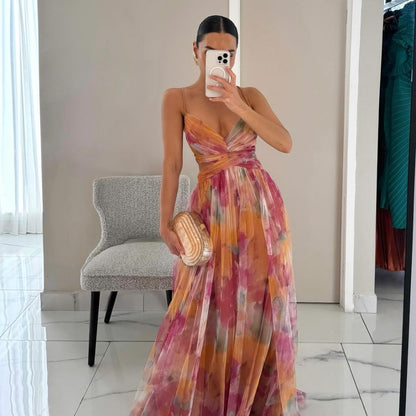 Women's Formal Evening Dress - Flowing Maxi