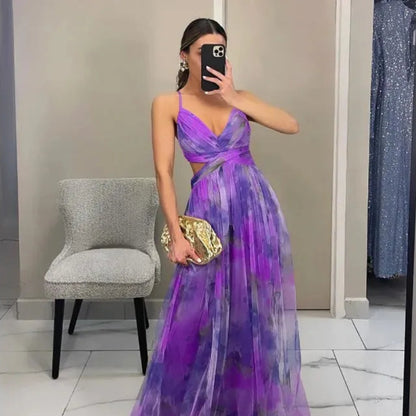 Women's Formal Evening Dress - Flowing Maxi