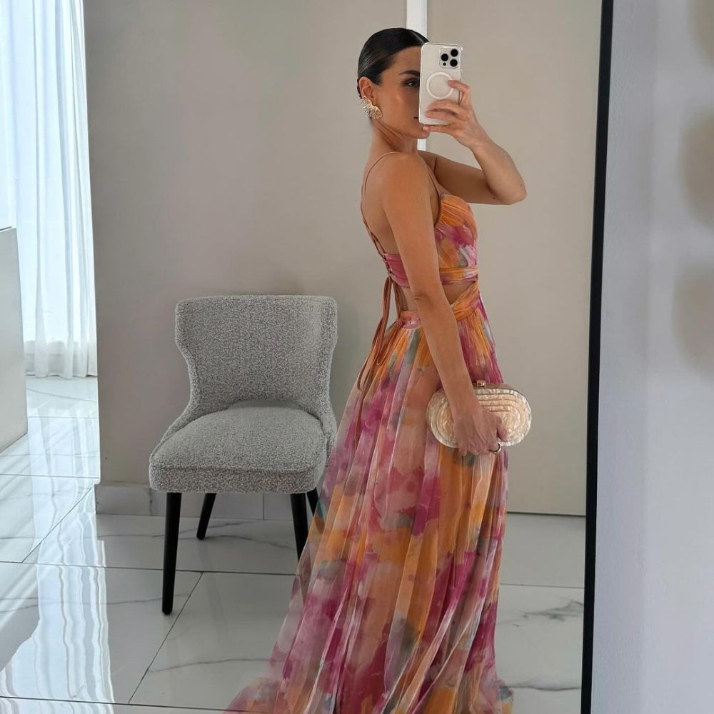 Women's Formal Evening Dress - Flowing Maxi