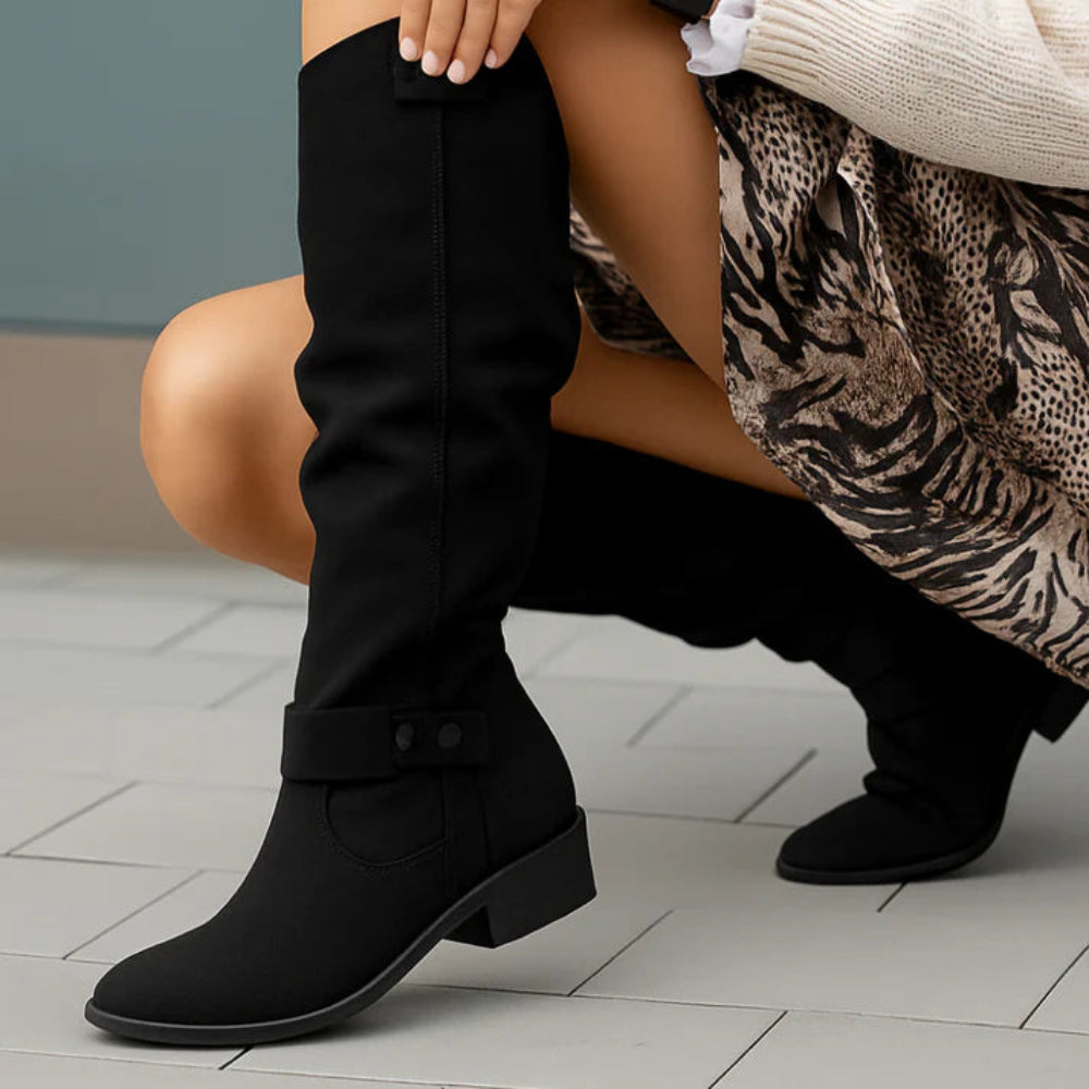 Women's Knee High Suede Boots Stylish Comfort All-Day Wear 16