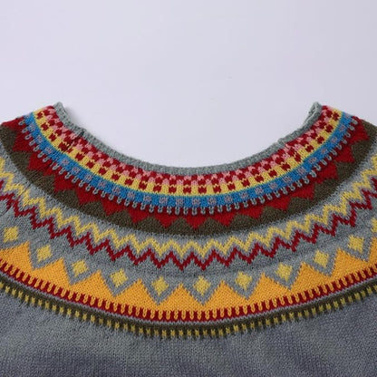 Women's Knitted Crew Neck Sweater Long Sleeve Cozy Fashion 3