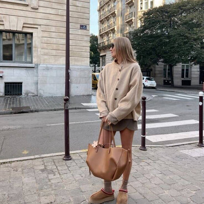 Women's Leather Tote Bag | Spacious Structured Everyday Handbag