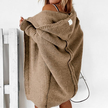 Women's Long Color Block Knit Winter Cardigan Layering Wear 10