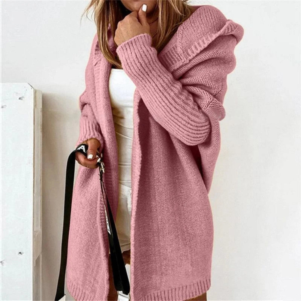 Women's Long Color Block Knit Winter Cardigan Layering Wear 11