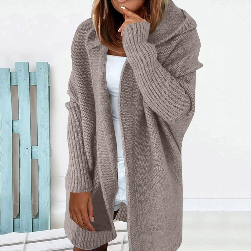 Women's Long Color Block Knit Winter Cardigan Layering Wear 13