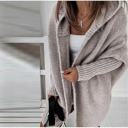 Women's Long Color Block Knit Winter Cardigan Layering Wear 14